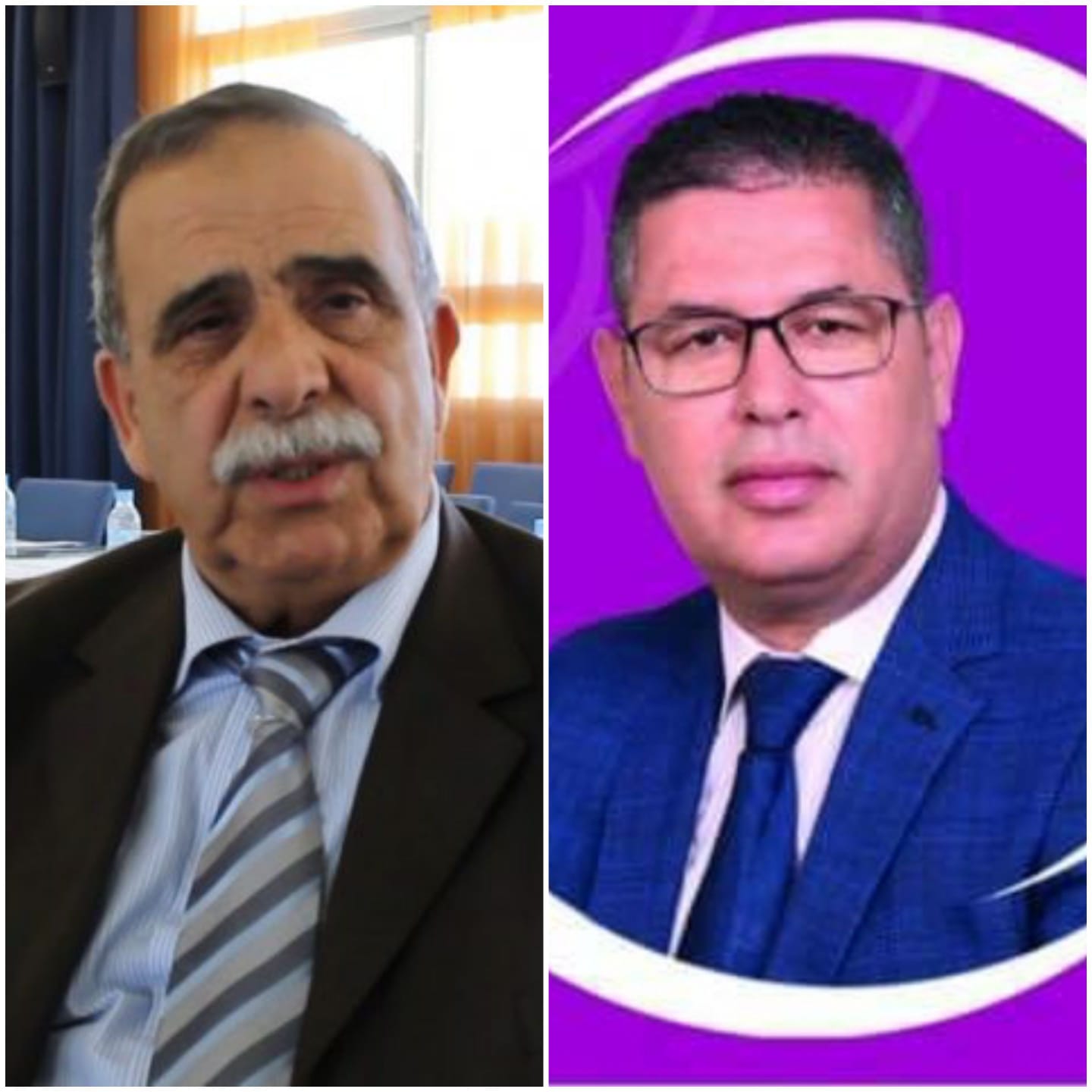 عبد الواحد الشاعر على اليسار ومصطفى مزروع على يمين الصورة